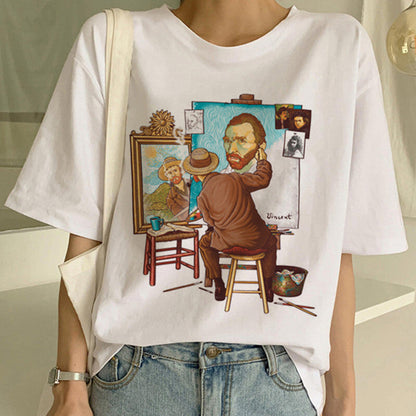 Rhea - T-shirt met Van Gogh opdruk