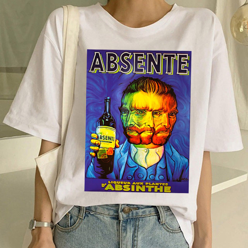 Rhea - T-shirt met Van Gogh opdruk