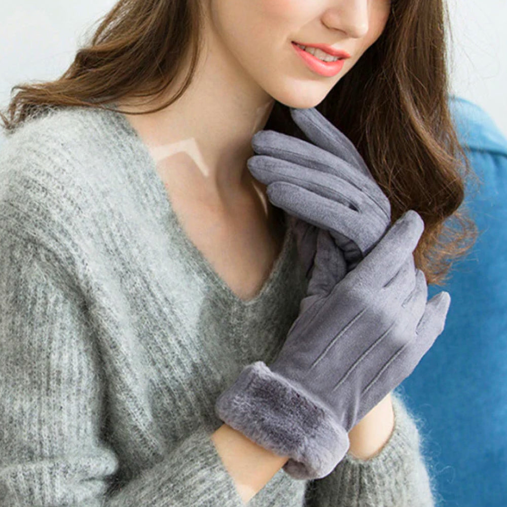 Warme Fleece Handschoenen met Touchscreen Vingertoppen voor Mobiel Gebruik in de Kou
