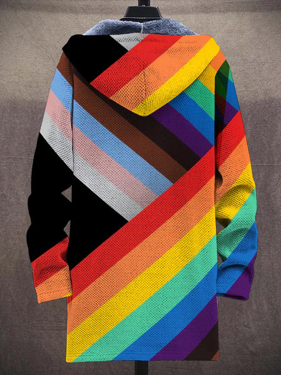 Samuel - Regenboog Pride Kunst Lange Mouw Dikke Mouwloze Vest Met Casual Uniseks Fleece Print