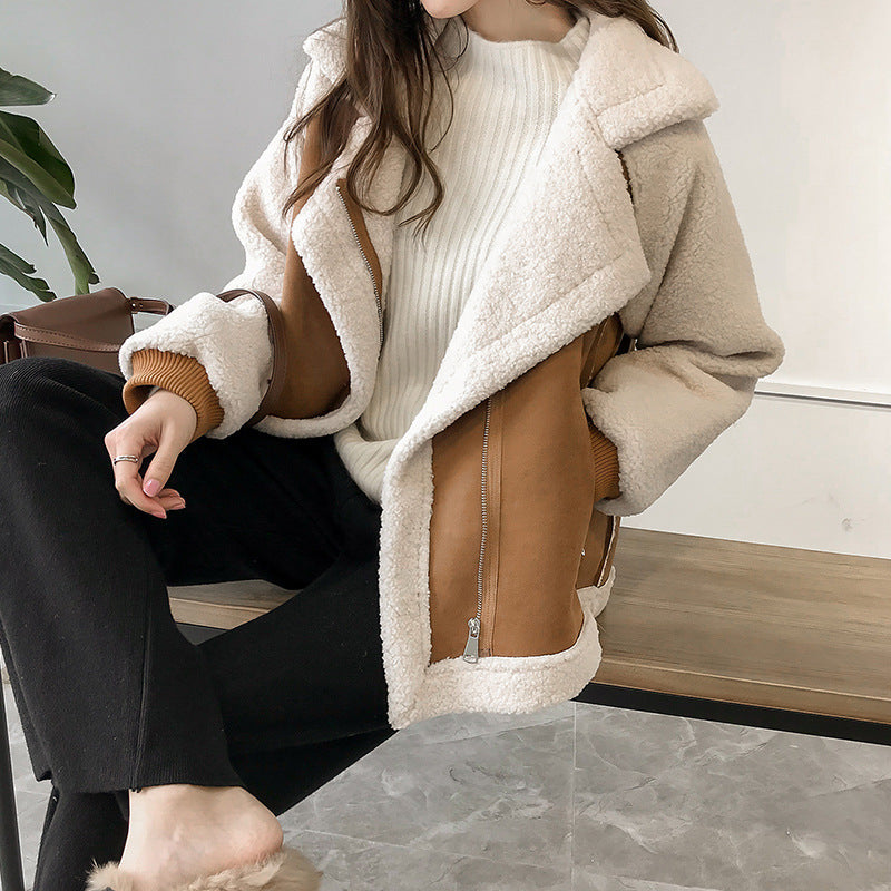 Suede - Damesjas met Oversized Fleece Voering