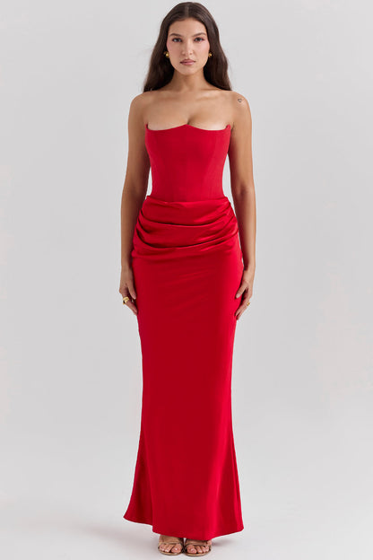 Shiloh - Elegant Strapless korset Maxi Jurk