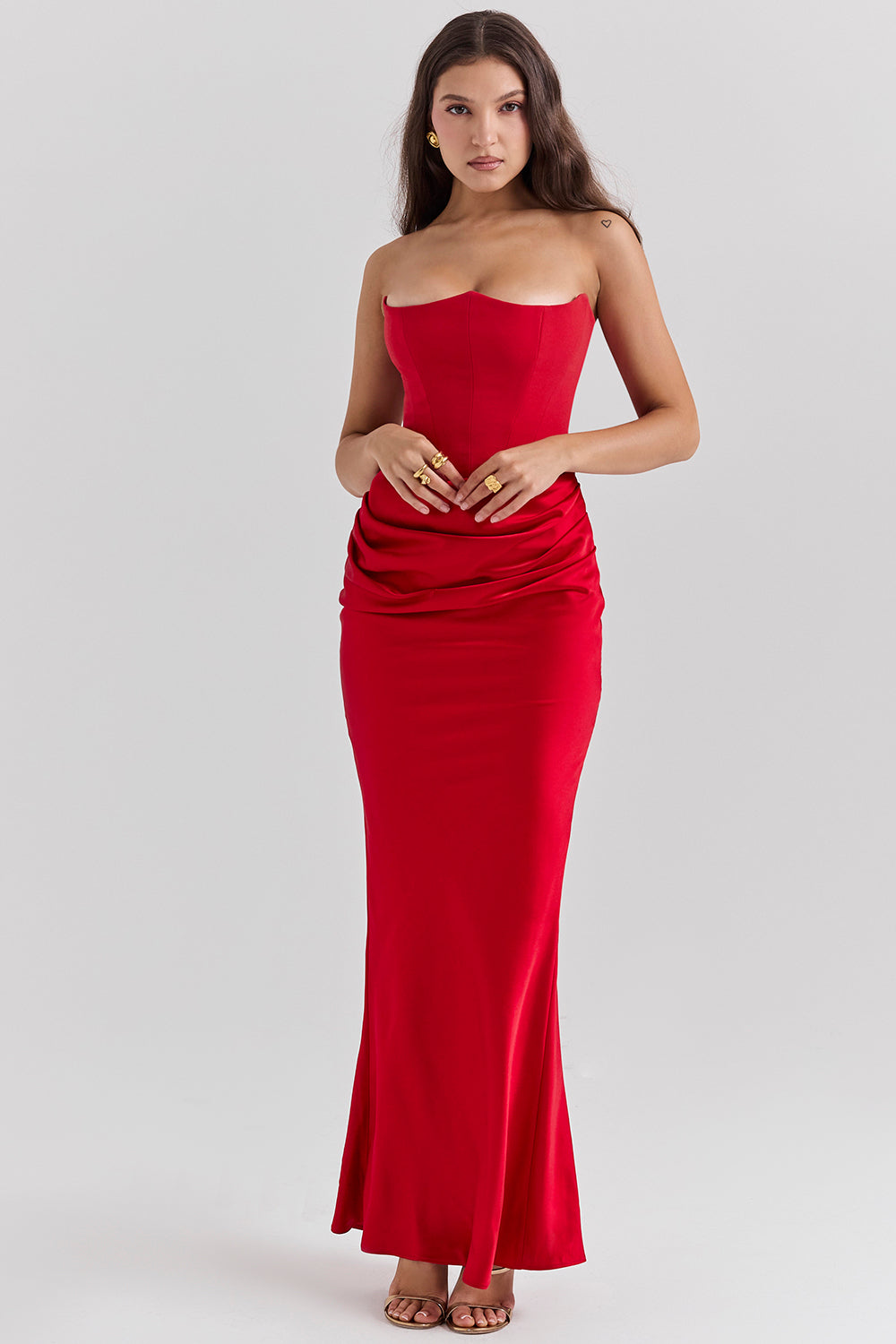 Shiloh - Elegant Strapless korset Maxi Jurk