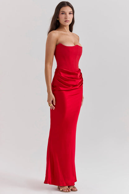 Shiloh - Elegant Strapless korset Maxi Jurk