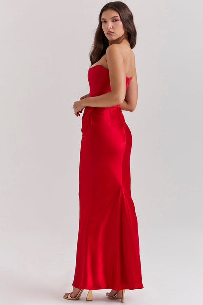 Shiloh - Elegant Strapless korset Maxi Jurk