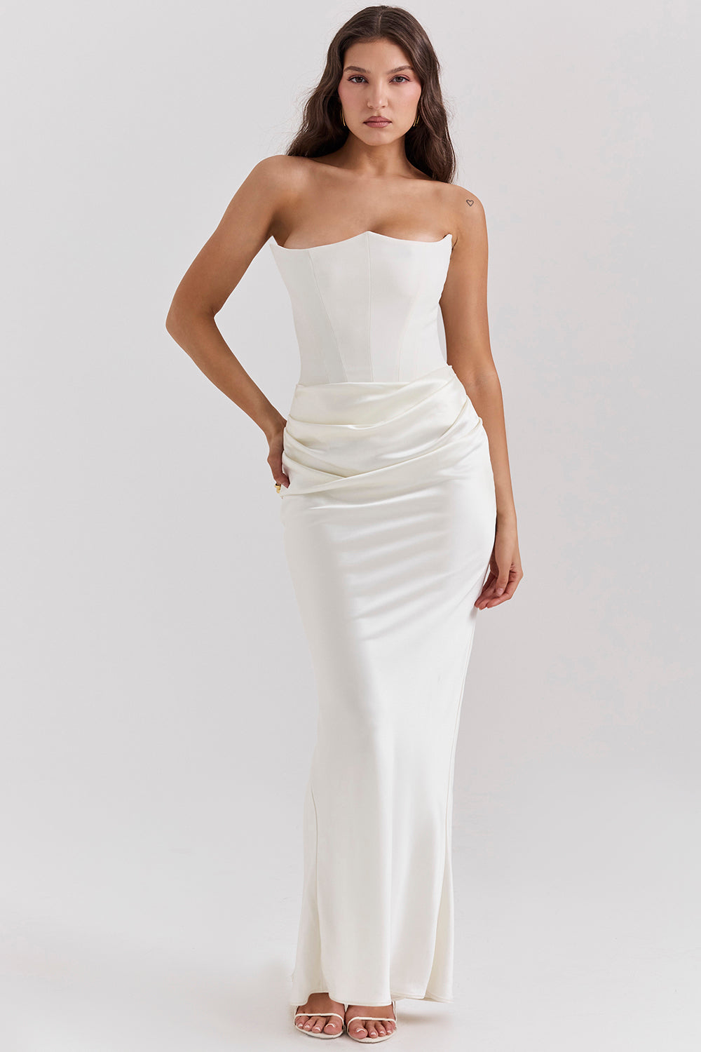 Shiloh - Elegant Strapless korset Maxi Jurk