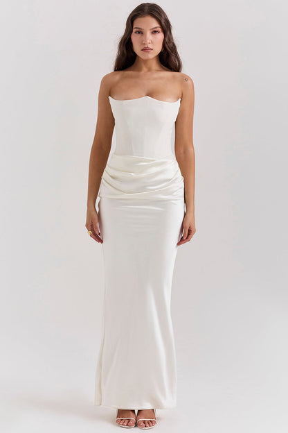 Shiloh - Elegant Strapless korset Maxi Jurk