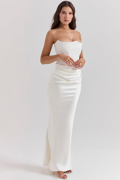 Shiloh - Elegant Strapless korset Maxi Jurk