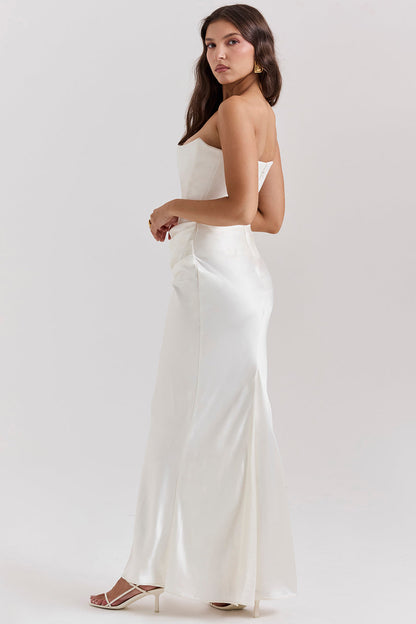 Shiloh - Elegant Strapless korset Maxi Jurk