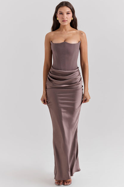 Shiloh - Elegant Strapless korset Maxi Jurk