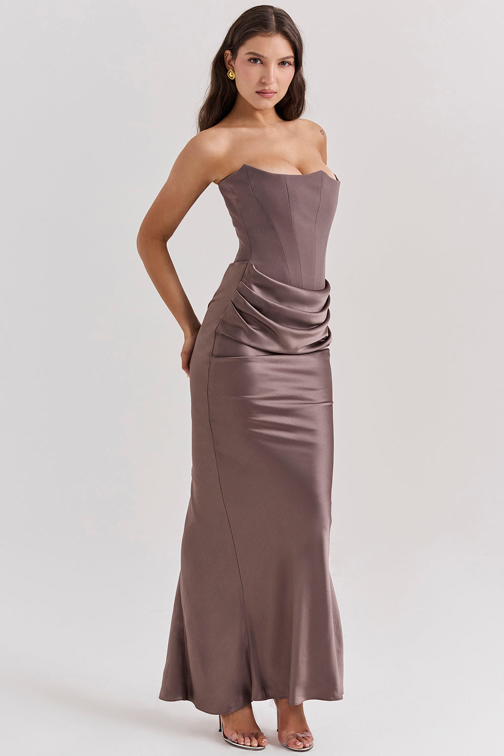 Shiloh - Elegant Strapless korset Maxi Jurk