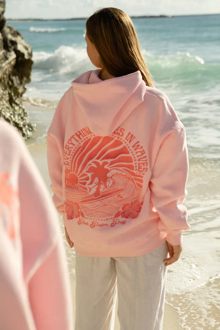 Sara - Oversized Sunset Hoodie met Boorduur en Capuchon