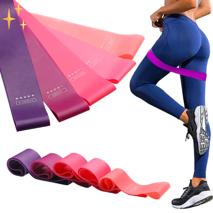 PowerPink 5 Sterktes Roze Weerstandsbanden voor Sport en Fitness Oefeningen