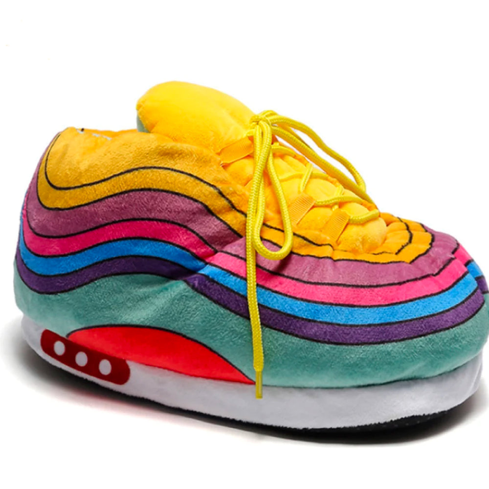 Grote Sneakers Sloffen in Hippe Gekleurde Designs met Anti-slip Onderkant voor Gezellige Comfort Thuis