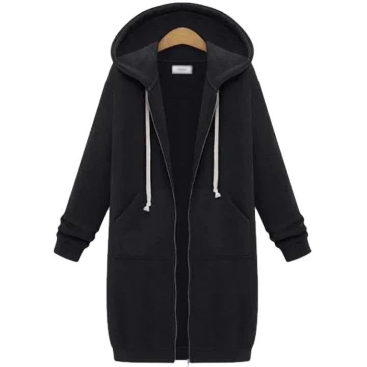 Kalia - Comfortabele Lange Hoodie Jas