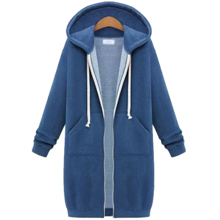 Kalia - Comfortabele Lange Hoodie Jas