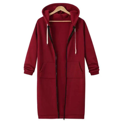 Kalia - Comfortabele Lange Hoodie Jas