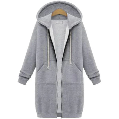 Kalia - Comfortabele Lange Hoodie Jas