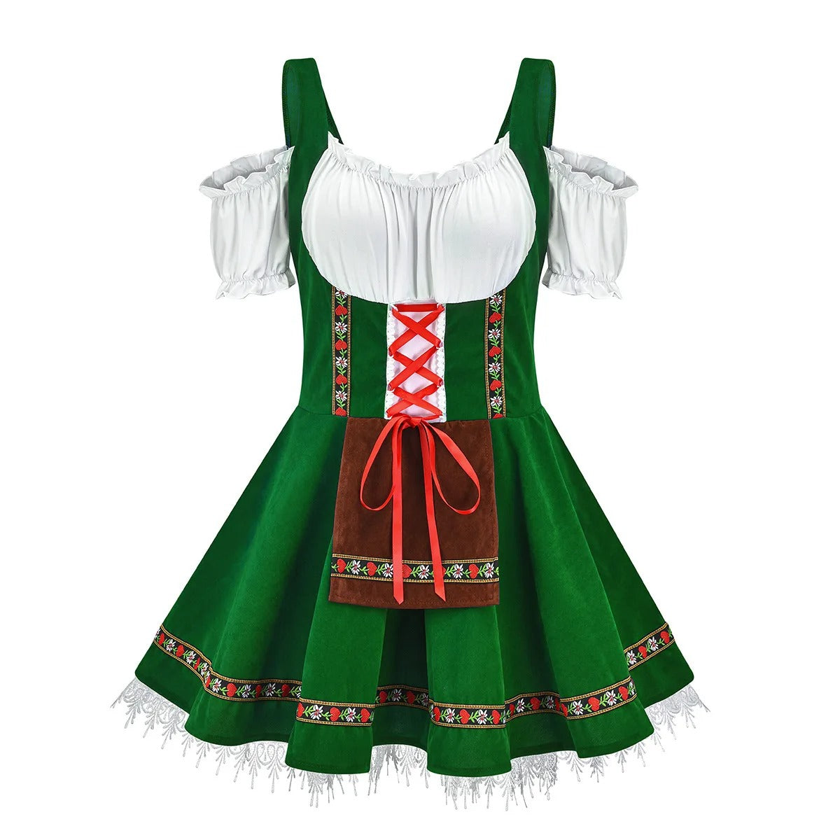 Janina - Klassieke Oktoberfest Dirndl Jurk met Gingham Rok