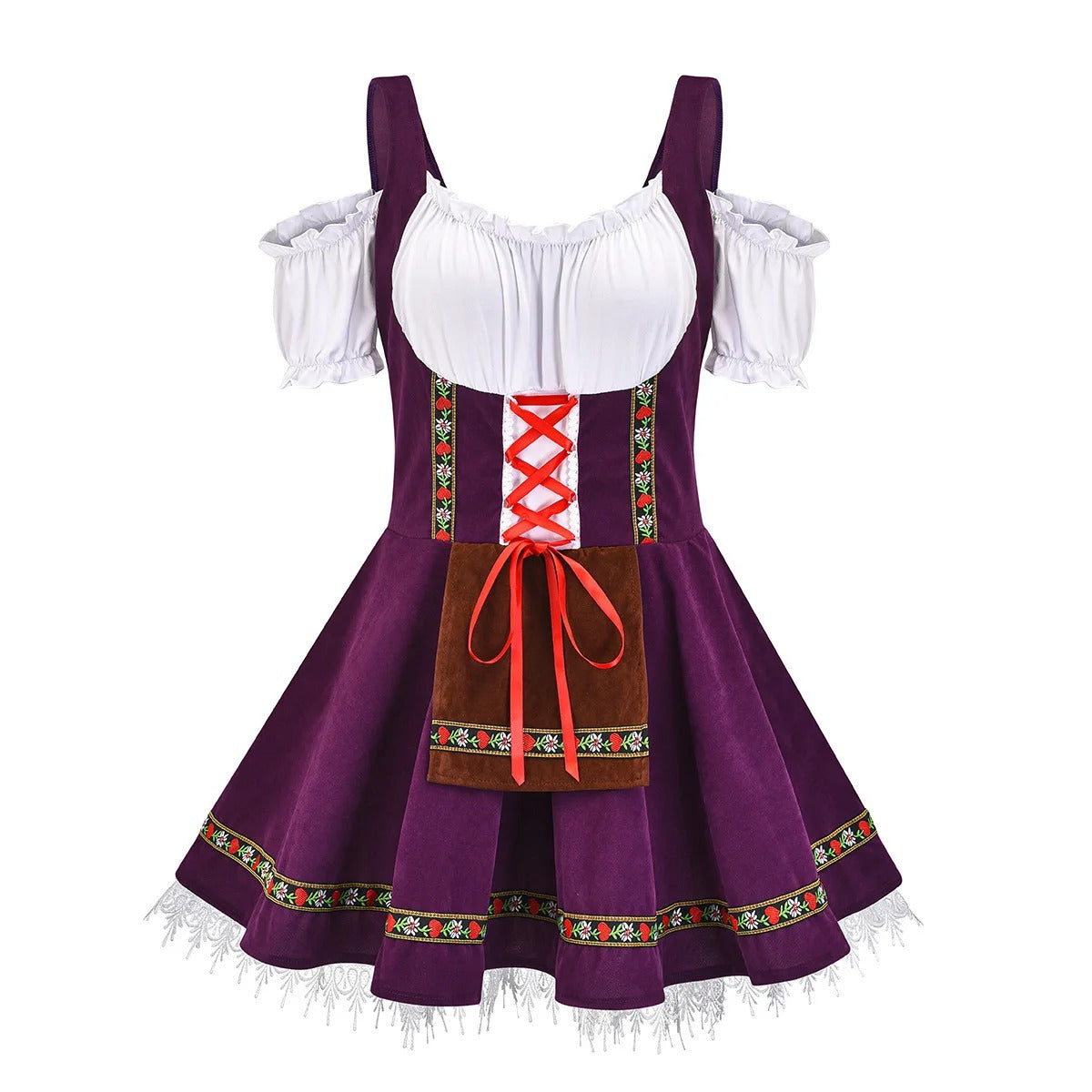 Janina - Klassieke Oktoberfest Dirndl Jurk met Gingham Rok