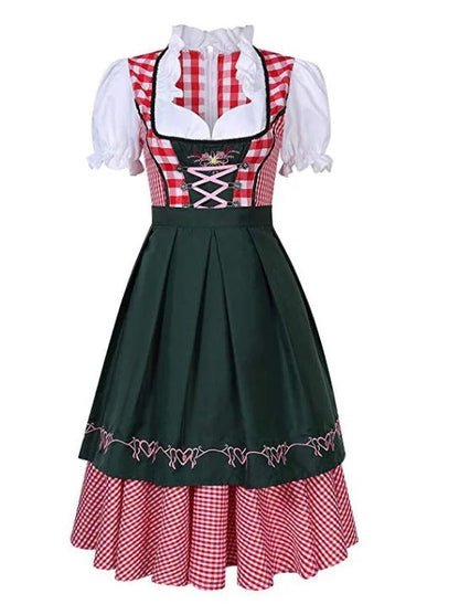 Janina - Klassieke Oktoberfest Dirndl Jurk met Gingham Rok