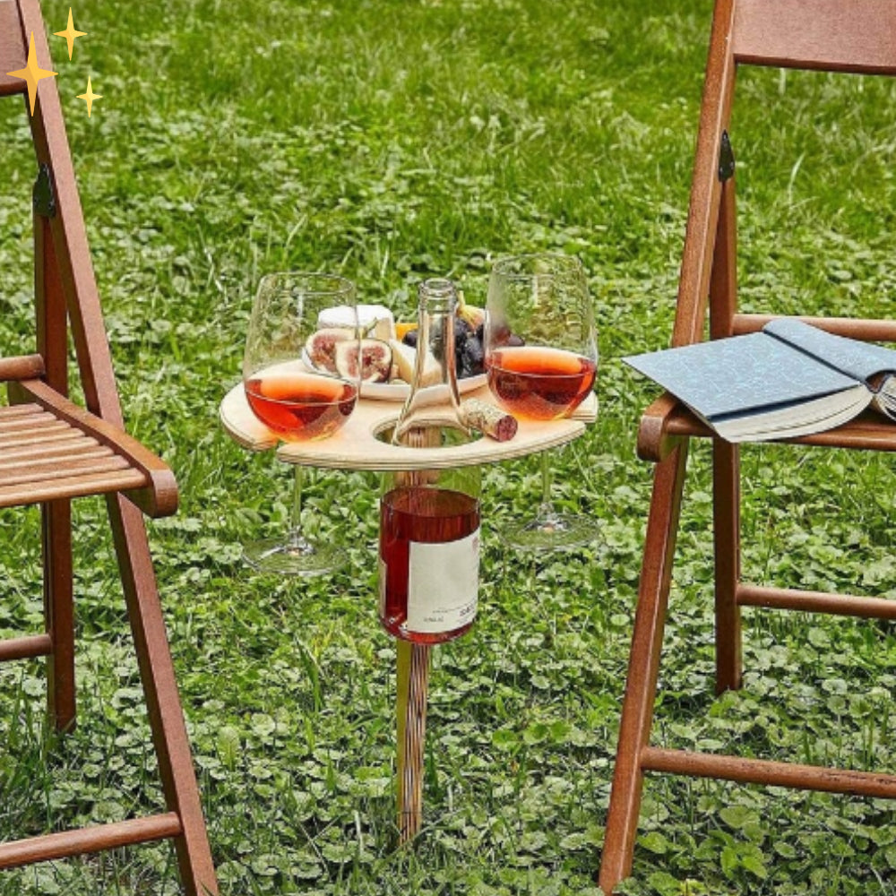 Wijntafel en snacktafel voor Buiten | Opvouwbare en draagbare picknicktafel van hout