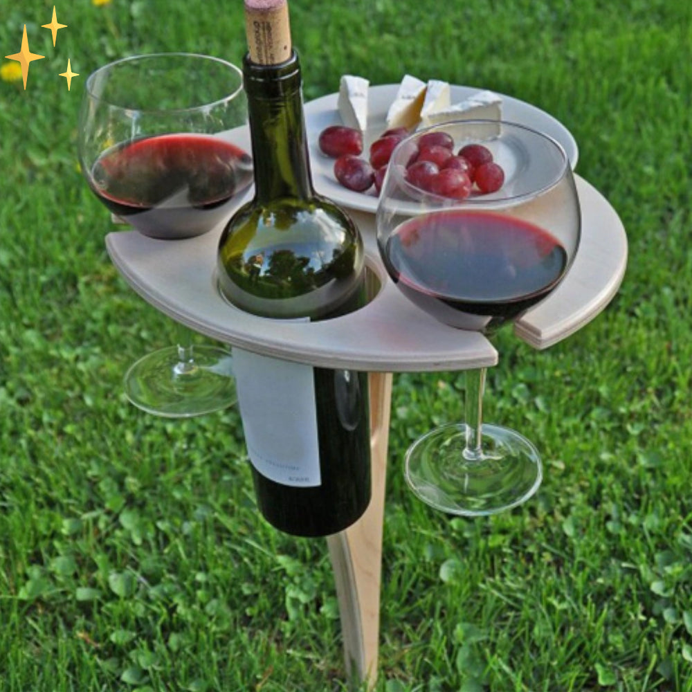 Wijntafel en snacktafel voor Buiten | Opvouwbare en draagbare picknicktafel van hout