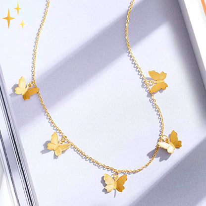 Farfalla Verstelbare Luxe Elegante Gouden Ketting met Vlindertjes