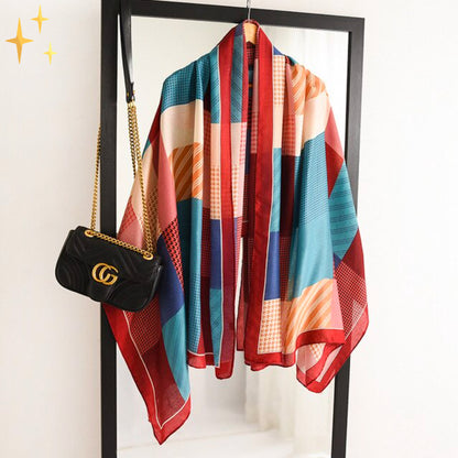 Amelie Chique Lichte Sjaal met Kleurrijke Designs om Warm en Modieus de Lente door te komen
