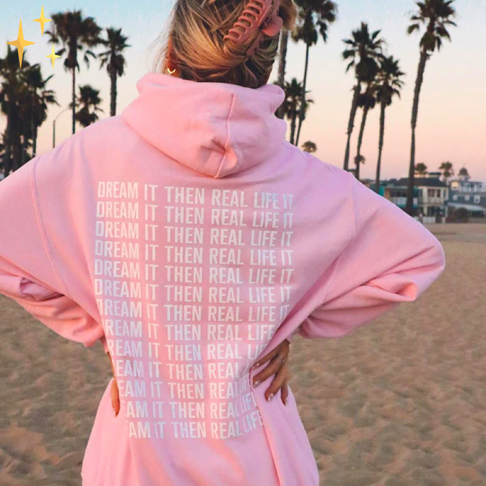 Dream It Then Real Life It Quote Oversized Trui Sweater