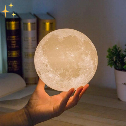 16 Kleuren Maan Lamp met Afstandbediening op Houten Standaard om Heerlijk Stressloos In Slaap te Vallen