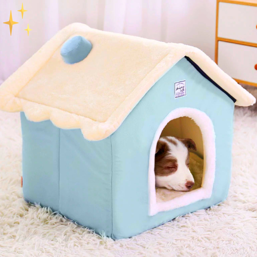 Lichtblauw Zacht Droomhuisje voor Honden en Katten Slaap Mand om je Huisdier te Omringen met Liefde en Veiligheid