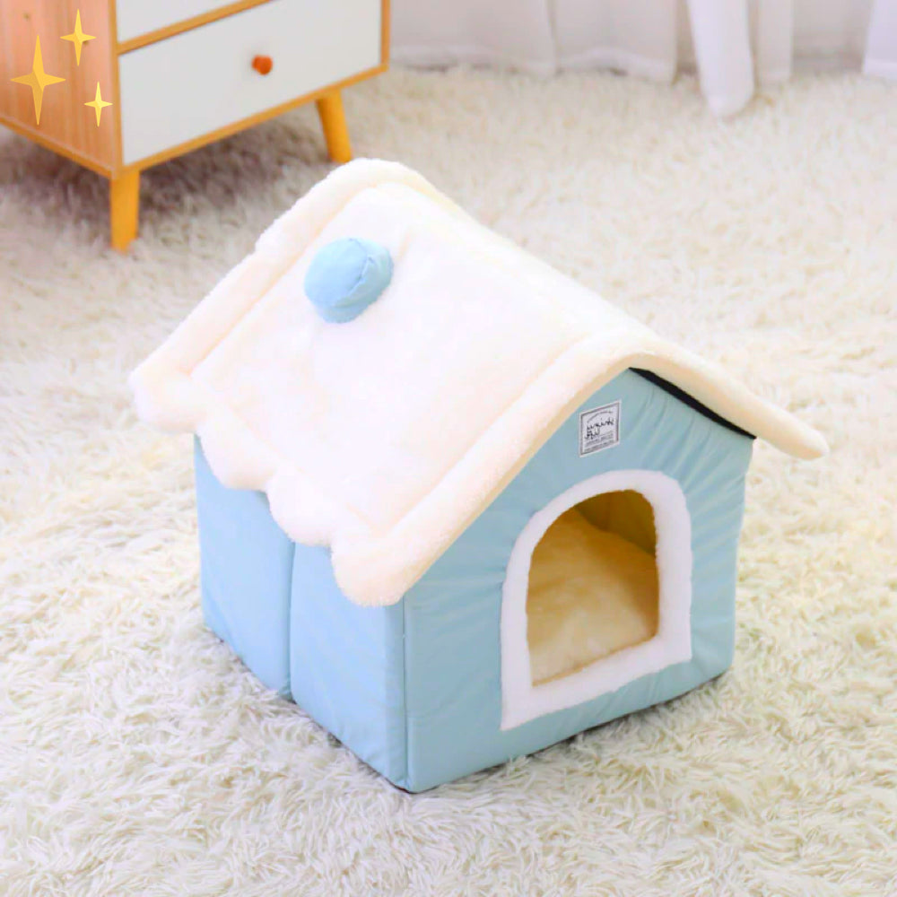 Lichtblauw Zacht Droomhuisje voor Honden en Katten Slaap Mand om je Huisdier te Omringen met Liefde en Veiligheid